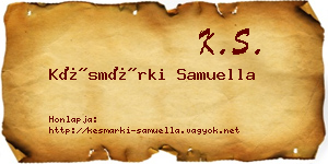 Késmárki Samuella névjegykártya